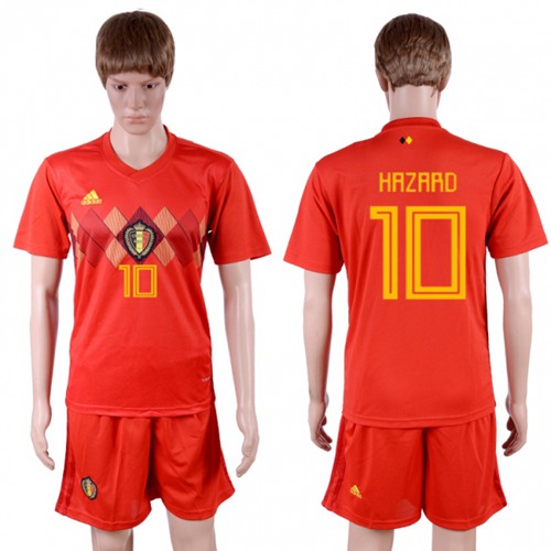 Belgium #10 Hazard Red Soccer Country Jersey